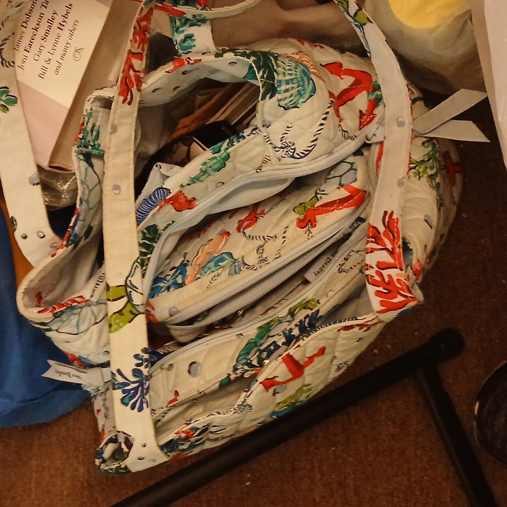 Vera Bradley Blue and Red Quilted Mini Bag - Picture 6 of 13